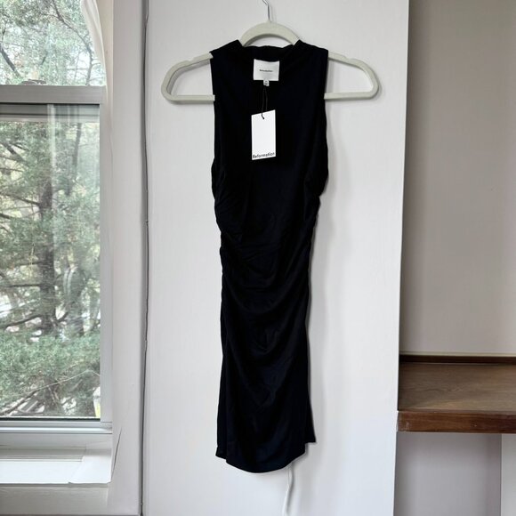NWT Reformation Jana Knit Sleeveless Mock-Neck Mini Dress Black XS - Picture 7 of 10